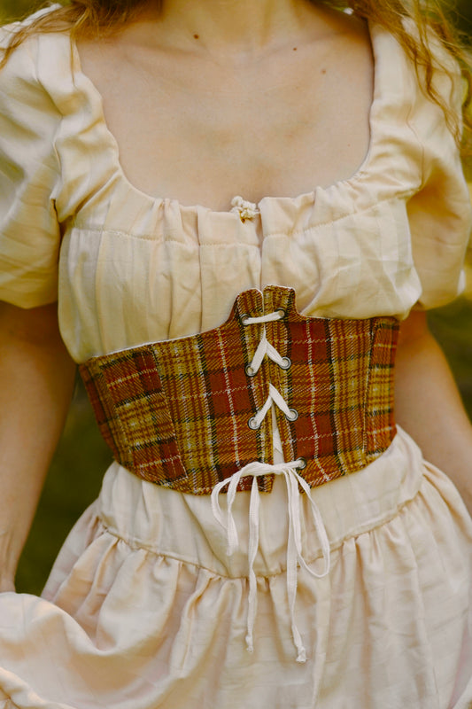 Honey Plaid Corset (S-M)
