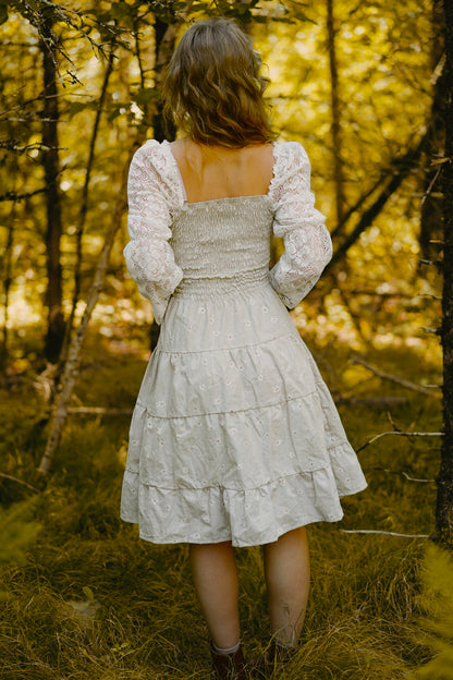 Lace Sleeve Floral Dress (S-M)