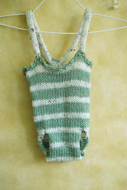 Green Knit Baby Onesie