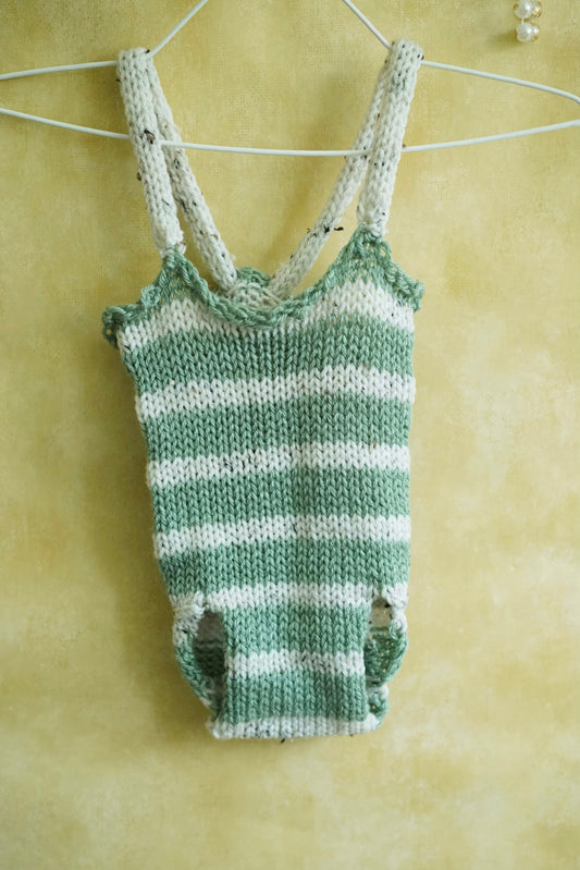 Green Knit Baby Onesie