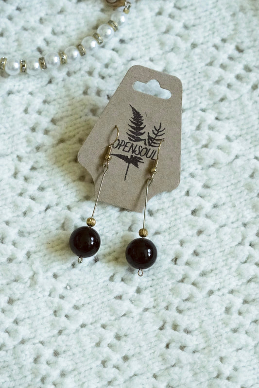Black Orb Earrings