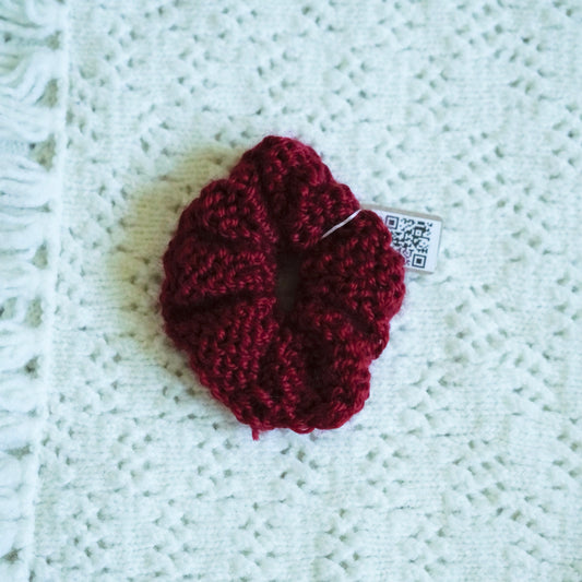 Ruby Red Knit Scrunchie