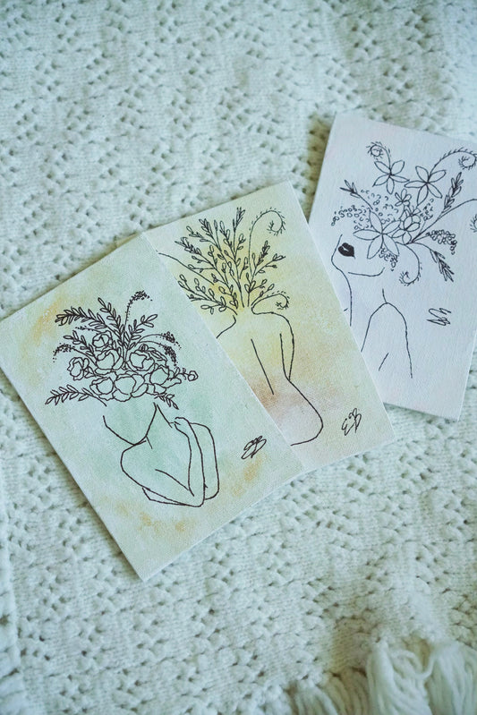 Line Art Lady Magnet
