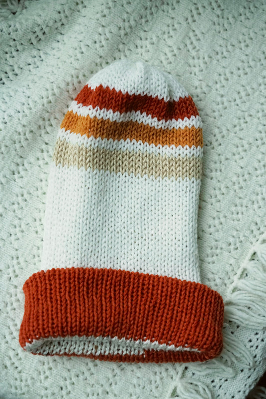 Autumn Striped Beanie (Reversible)