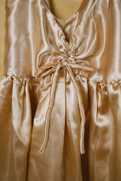 Gold Satin Holiday Dress (XS)