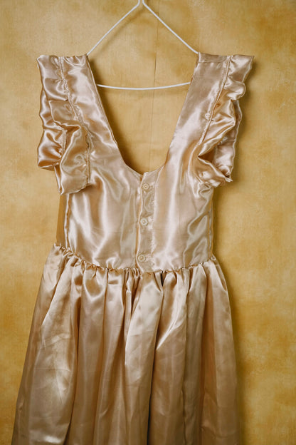 Gold Satin Holiday Dress (XS)