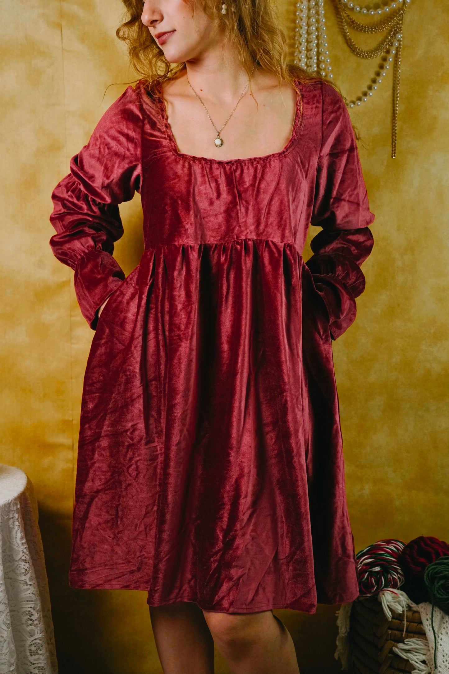 Red Velvet Dress (M-L)