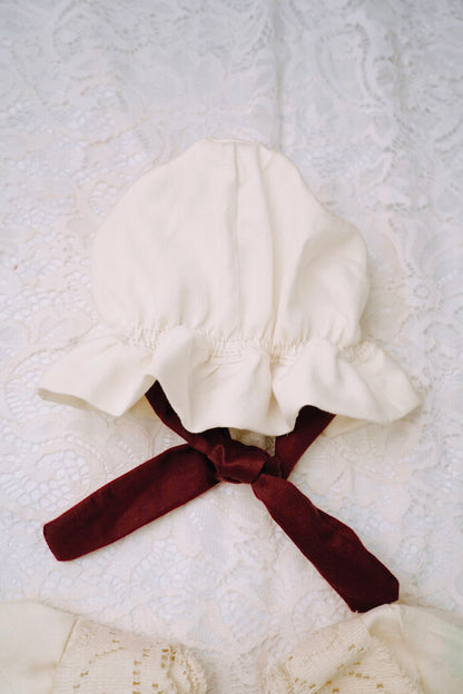 Lace Collar Baby Dress with Bonnet