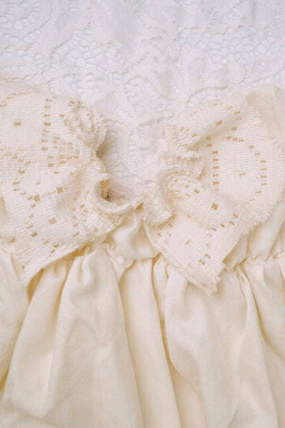 Lace Collar Baby Dress with Bonnet