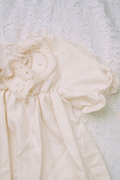 Lace Collar Baby Dress with Bonnet
