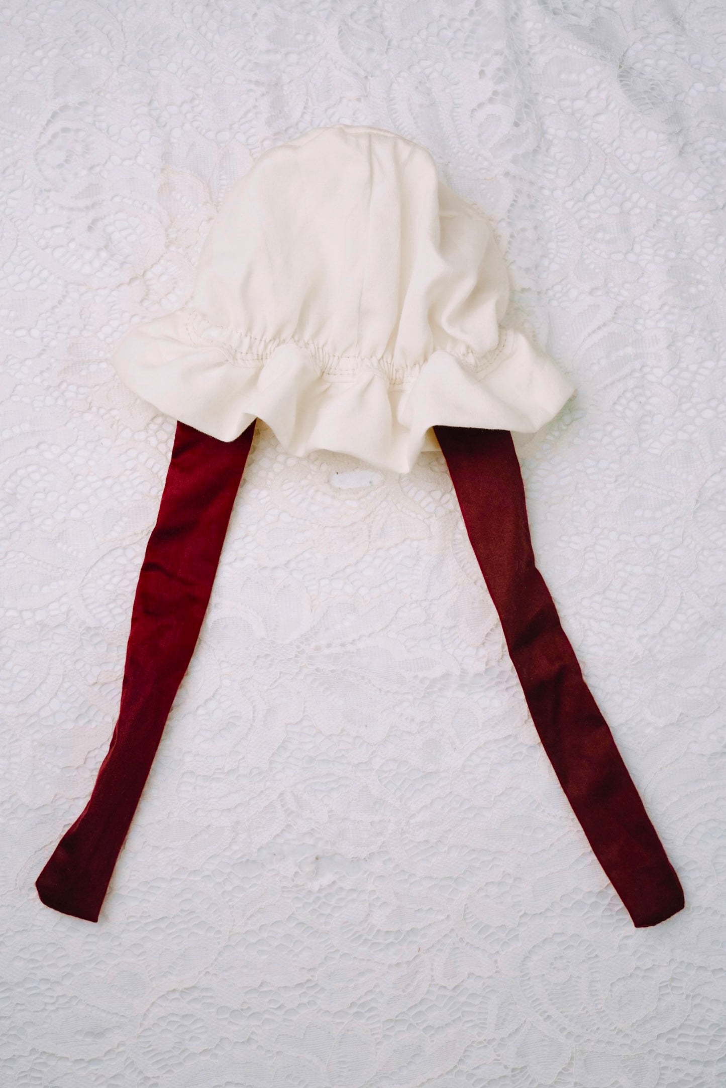 Lace Collar Baby Dress with Bonnet