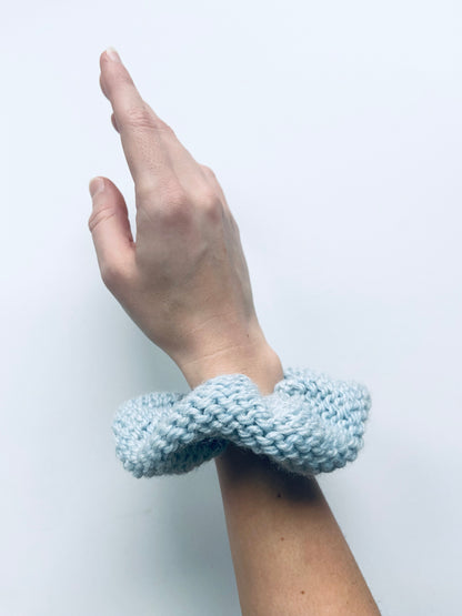 Baby Blue Wool Scrunchie